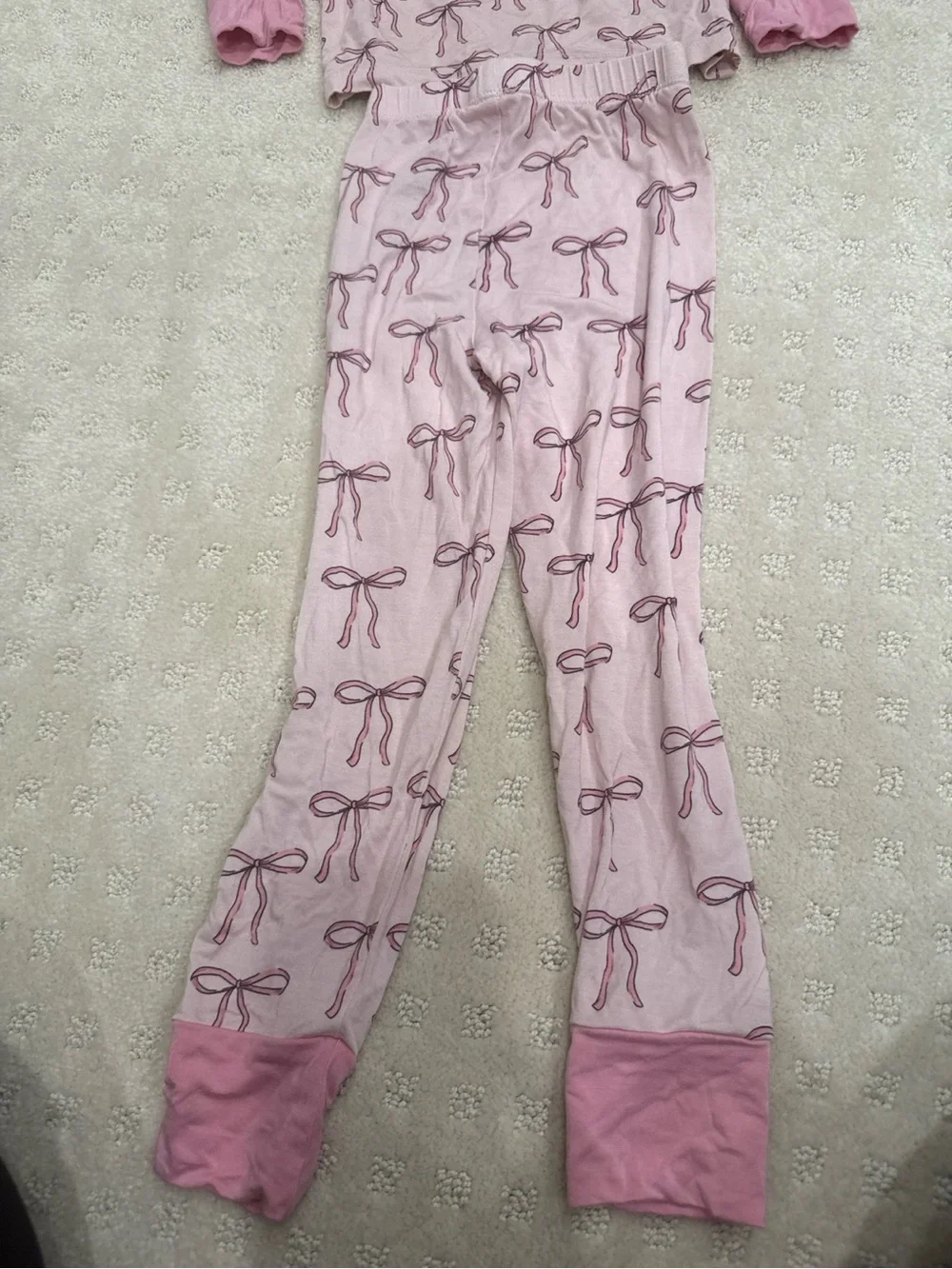 In My Jammers Bamboo Pink Bow Pajama Set 4T Coquette Matching Pajamas